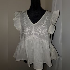 White cotton blouse, size M